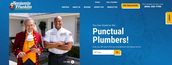 Benjamin Franklin Plumbing website