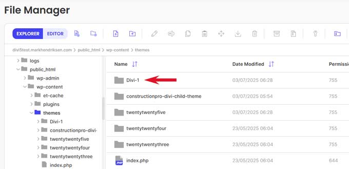 Change the Divi folder name