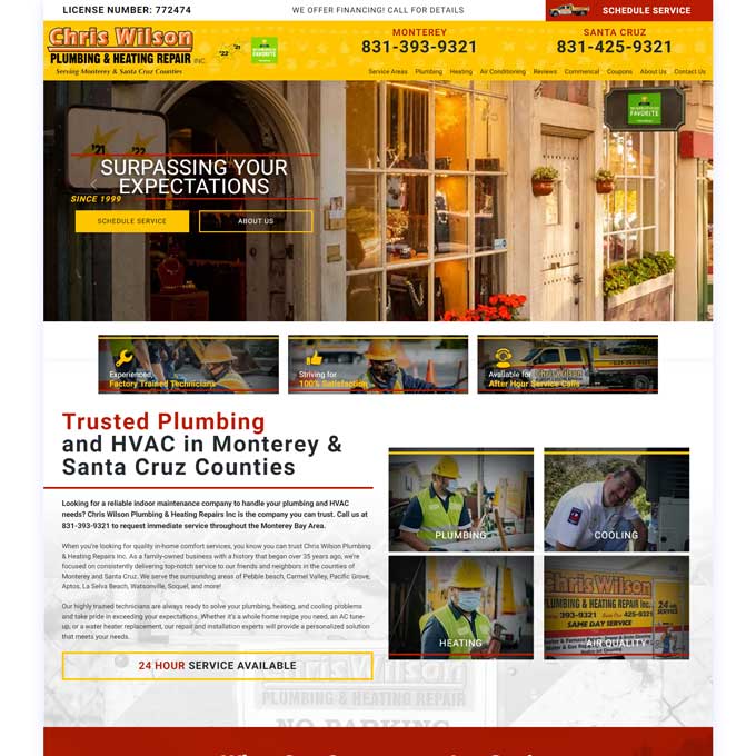 Chris Wilson Plumbing & Heating Repair Website