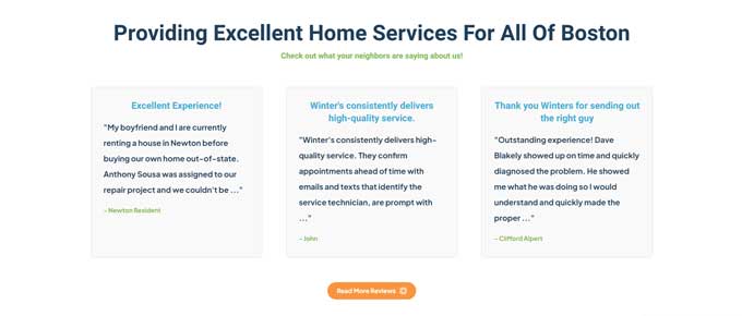 Customer reviews section