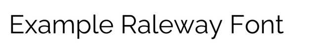 Example Raleway font