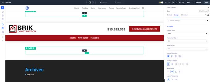 Flexbox live example with logo, text and a CTA button