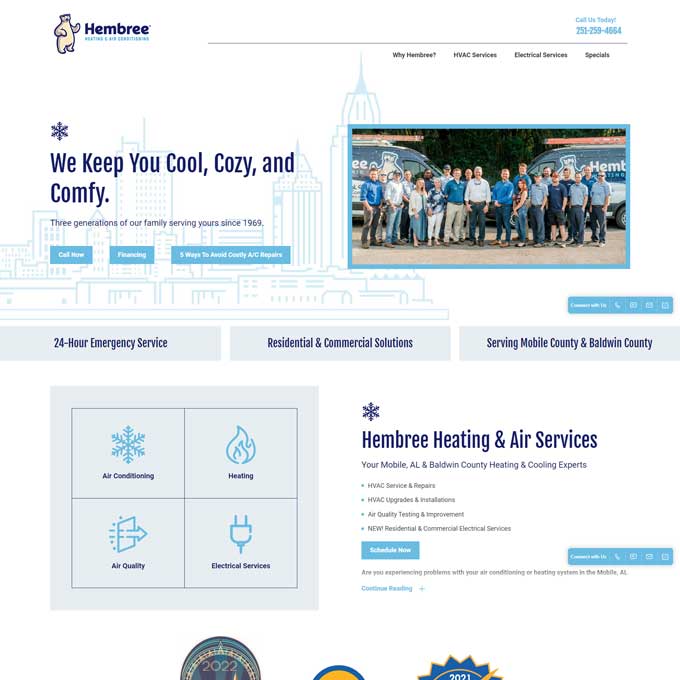 Hembree Heating & Air Services Website