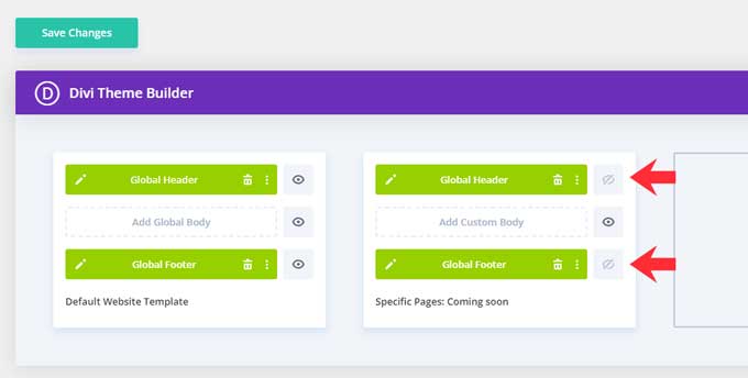 Hide header and footer in Divi