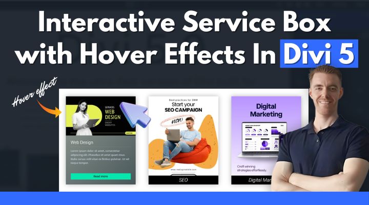 Interactive service box with hover effect in Divi 5