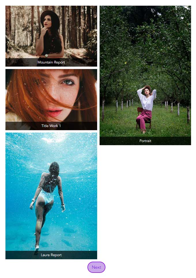 Masonry example with caption text