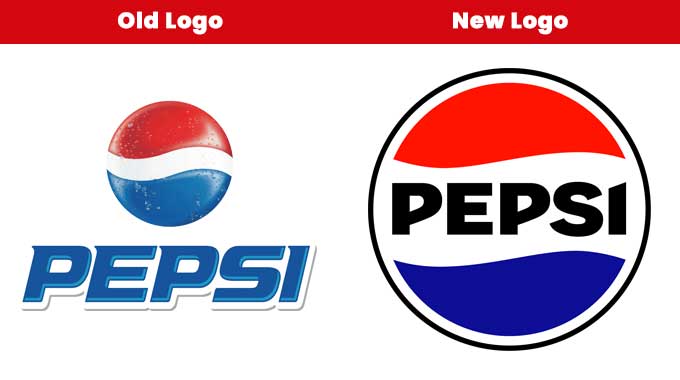 Pepsi old and new logo