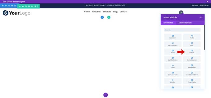 Place a button module