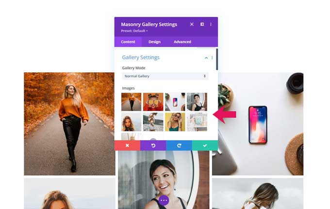 Place images in the masonry gallery