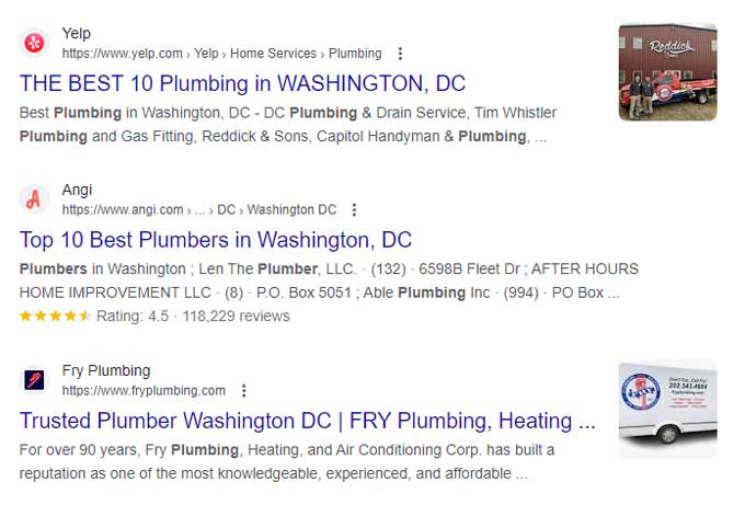 SEO for plumbing website