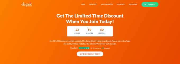 Special Divi discount page