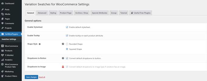 Variation Swatches for WooCommerce Settings