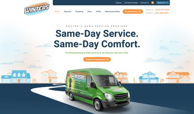 Winters plumbing website